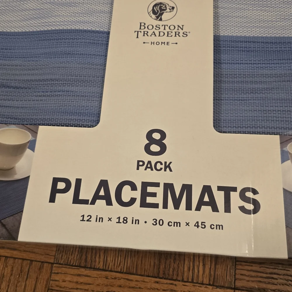 Boston Traders Home 8 Pack Placemats, Blue - Picture 6 of 7